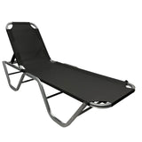 EasyGo Product Chaise Lounger – Aluminum Sun Lounge Chair – Adjustable Outdoor Patio Beach Porch Swing Pool-Five-Position Recliner-Lightweight All Weather, 1 Pack Black