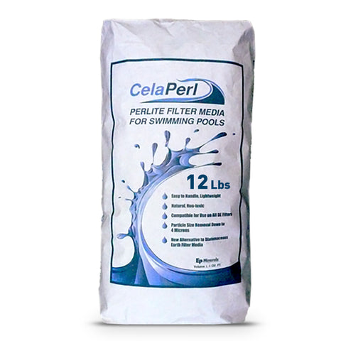 CelaPerl Perlite Pool Filter Aid – Diatomaceous Earth Alternative - Swimming Pool & Spa Filtration – 12 Pounds = 24 Pounds DE