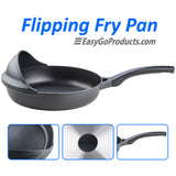 Professional Flip Frying Pan 11” – Fry Pan W/3 Layer Cast Non-Stick Coating – PFOA Free - Black Finish – Patent Pending