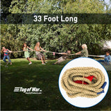 EASYGO 33 Foot TUG OF WAR ROPE WITH FLAG – KIDS and ADULTS FAMILY GAME – TEAM BUILDING – SOFT ROPE