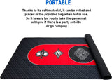 Poker Table Top Pad – for Texas Holdem Casino Style – 78” X 36” Rectangle – Portable Rolling Rubber Folding Mat – Professional 3 Layers-Includes Carry Bag, 72 Black