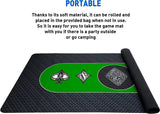 Poker Table Top Pad – for Texas Holdem Casino Style – 78” X 36” Rectangle – Portable Rolling Rubber Folding Mat – Professional 3 Layers-Includes Carry Bag, 72 Green