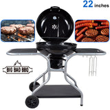 Big Bad Charcoal BBQ Grill – Large Size Barbeque Grill for Outdoor Cooking – Cooking Area 21” Diameter