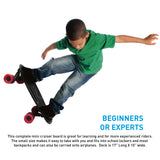 Fish Adults and Kids Skateboard – Mini Longboard Cruiser – Light Weight and Portable – Beginners to Experts, Red