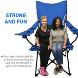 Giant Oversized Big XXXL Portable Folding Camping Beach Outdoor Chair with 6 Cup Holders! Fold Compact into Carry Bag!