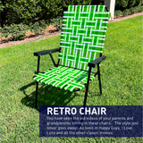 Web Chair – Lightweight & Portable – Retro Style Lawn Chair – High Back Design - Outdoor Chair for Backyard, Camping, Sporting Events, Concerts, Football Games – Easy Folding (Dark/Light Green) 1 Pack