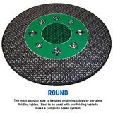 Poker Table Top Pad – for Texas Holdem Casino Style – 48” X 48” Round – Portable Rolling Rubber Folding Mat – Professional 3 Layers-Includes Carry Bag, 48 Green