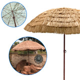 EasyGo - 9.5' Thatch Patio Tiki Umbrella – Tropical Palapa Raffia Tiki Hut Hawaiian Hula Beach Umbrella