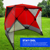 CoverU Sports Tent Pod SUN Protection – Pop Up 2 Person Hot Climate Canopy Shelter – Patent Pending - RED