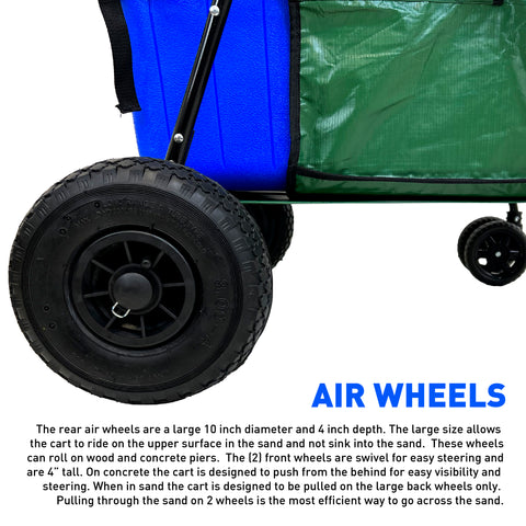 Fishing Cart Wagon - Holds 5 Fishing Poles LARGE Air Wheels Cooler EasyGo Products Fishing Cart Wagon - Holds 5 Fishing Poles LARGE Air Wheels Cooler EasyGo Products
