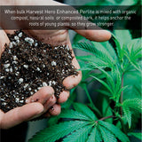 Harvest Hero Enhanced Perlite Mix – 3in1 Potting Soil Blend – Hemp Cannabis and General Plants – Contains Perlite, Diatomaceous Earth & Essential Nutrients – 12 Quarts
